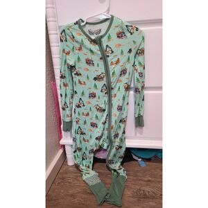 Free Birdees Bigfoot Logging Logger Bamboo Footie Pajamas Green 3T Sleeper